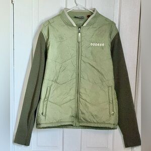 686 Lightweight Olive Knit Sleeve Full Zip Mens Jacket Large